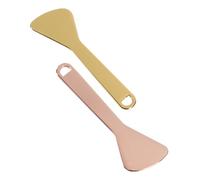 Outanaya 2Pcs Eye Cream Spoons and Eye Massager Sticks Makeup Tool with Smooth Surface for Portable Face Cream Spatulas in Golden and Rose Gold Compact Design for Skincare and
