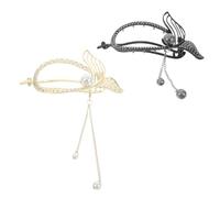 Outanaya 2pcs Fishtail Twist Hair Clips for Women Stylish French Style Claw Pins with Tassel Design Secure Hold Bun Accessories for Elegant Hairstyles