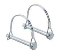 Outanaya 2pcs Galvanized Trailer Pin Trailer Hitch Coupler Pin Lawn Mower Hitch Silver Zinc-plated Cotter Less Quick Release Secure Hookup Assurance for Garden Towing