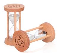 Outanaya 2pcs Hourglass Sand Timer Decor with Elegant Wood and Glass Construction 5-minute Kitchen Timer for Cooking and Table Decoration Versatile Use with Sturdy Design