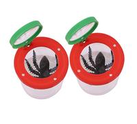 Outanaya 2Pcs Insect Observation Magnifier Box with Dual Lenses Transparent Cages for Nature Exploration and Educational Activities for Outdoor Bug Hunting