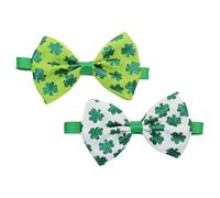 Outanaya 2pcs Irish's Festival Pet Bow Ties Party Pet Decor Prop Skin Friendly Comfortable Webbing St Patrick's Day Festival Birthdays for Dog Cat