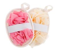 Outanaya 2pcs Loofah Scrubber Dual-Sided Exfoliating Body Pads for Bath Loofah Puff Side for Deep Cleansing and Skin Refinement Travel-Friendly and Easy to Clean