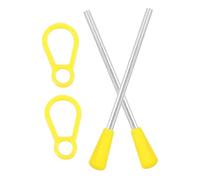 Outanaya 2pcs Musical Percussion Triangle Iron Sticks with Stability Handle Clear Sound Mallets for Performance and Early Music Education