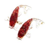 Outanaya 2pcs Natural Crystal Miniature Goldfish Figurines Tiny Koi Fish Sculptures for Indoor Decor Unique Lucky Fish Statue with Gold Foil Calm Relaxation Desk Ornament for Office and