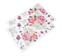 Outanaya 2pcs Peony Flower Wall Decals Self Adhesive Background Stickers for Living Bedroom Floral Wallpaper Art Fade Resistant Design