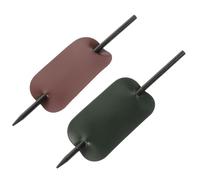 Outanaya 2Pcs PU Leather Hair Band Headbands for Women Vintage Style Hair Wraps with Bun Holder Clips Green and Wine Red for Daily and Party Use