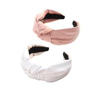 Outanaya 2Pcs PU Leather Knot Headband, Practical Hair Hoops for Makeup, Night Sleeping and Face Cleaning, Comfortable Beauty Hair Accessory for Women