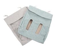 Outanaya 2Pcs Rabbit Cage Hanging Feeder Bag for Small Pets, Slow Feeding Hay Storage Pouch for Guinea Pig, Chinchilla, and Bunny, Sturdy Cloth Feeding Sack for Pet Hutch, Grey Blue