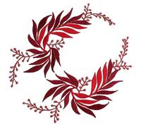 Outanaya 2pcs Red Embroidery Thread Leaf Shape Clothes Patch for Backpacks and Clothing, Sew and Iron on Appliques for Repairing and DIY Clothes Supplies, Fashionable and Chic Decoration