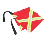 Outanaya 2pcs Reflective Kayak Travel Safety Flags with 30x30cm Single-layer Square Red Flag and 30cm Reflective Strap for Canoe Towing and Nighttime Visibility