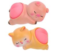 Outanaya 2pcs Resin Animal Doll Cake Decorations Assorted Colour Creative Lovely Design for Table Or Shopping Mall Display Birthday Party Ornament