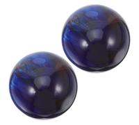 Outanaya 2pcs Resin Craft Fitness Handball Decorative Spheres for Hand Therapy Exercise Blue Crystal for Home Tabletop Display