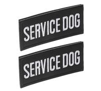 Outanaya 2pcs Service Dog Harness Patch with Embroidered Polyester Material, Easy Wear and Quick Removal, Stylish Black Vest for Walking and Travel