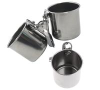 Outanaya 2pcs Stainless Steel Parrot Feeding Bowls with Clamps, Large Cage Water Basins and Food Cups for Birds, Sturdy Pet Feeding Set Suitable for Birdcages and Aviaries