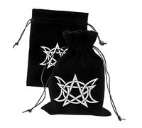 Outanaya 2pcs Tarot Drawstring Bag Pentacle Storage Holder for Oracle Cards Elegant Fabric Bag for Tarot Cards Travel Organizer
