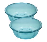 Outanaya 2pcs Thickened Plastic Wash Basin Multi Purpose Kitchen and Bathroom Tub for Washing Clothes Feet Face Cleansing Household Use in Blue Medium