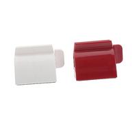 Outanaya 2PCS Toothpaste Squeezer Kit Plastic Rolling Tube Dispenser Stand Red White Bathroom Accessory Saves Toothpaste Mess Accurate Dispensing Easy Use