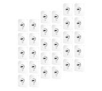 Outanaya 30pcs Self-Adhesive Screw Hangers Stickers with 6mm/8mm/10mm Screws, 7.8x7.8cm Traceless Wall Mounted Hooks for Indoor Picture Frames, Kitchen and Bathroom Storage Organization