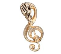 Outanaya 3D Alloy Musical Note Microphone Brooch Pin Guitar Lapel Badge for Music Parties and Everyday Wear Men Women
