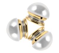 Outanaya 3pcs Brooch Pin Magnetic Safety Buttons Faux Pearl Copper Material Chic Delicate Design White for Daily Wearing on Hats Garments