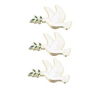 Outanaya 3pcs Peace Dove Brooch Pin Bird Badge with Olive Branch Symbol Elegant Lapel Pins for Men and Women Versatile Accessories for Jackets Hats Dresses Backpacks and Meaningful Peace
