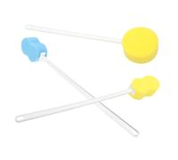 Outanaya 3pcs Shower Bath Scrubber Exfoliator with Long Handle, Soft Sponge Back Brush for Deep Cleaning and Rich Foaming, Arc Shape Bath Scrubber Brush for Full Body Use