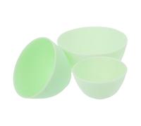 Outanaya 3pcs Silicone Mask Bowl Set for DIY Face Mask Mixing, Safe and Comfortable Silicone Material, Green Colour Bowls for Home and Spa Beauty Treatments