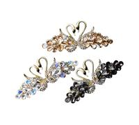 Outanaya 3Pcs Sparkly Swan Hair Pins for Women Elegant Crystal Bird Hair Clips Vintage Rhinestone Barrettes for Brides Wedding Hair Accessories for All Hairstyles