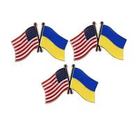 Outanaya 3pcs United States and Crossed National Flag Pins Metal Brooch Lapel Badges Alloy Patriotic Accessories for Parties Festivals and Gatherings