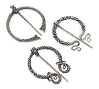 Outanaya 3pcs Vintage Viking Brooches Set Intricate Medieval Cloak Pins for Women Scarf Shawl Decoration Costume Accessory with Detailed Craftsmanship