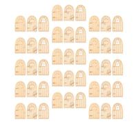 Outanaya 45pcs Wooden Fairy Doors for Garden Trees and Mini Houses Unfinished DIY Craft with Charming Elf Door Designs Natural Wood for Fairy Garden Accessories and Whimsical Decorations