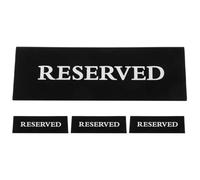 Outanaya 4pcs Acrylic Reserved Table Sign Reserved Table Label Black Acrylic Portable Text Tent Sign for Restaurant Wedding Events Conference Rooms and Celebrations
