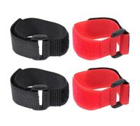 Outanaya 4pcs Anti-hook Rooster Neck Belts Noise-reducing Chicken Neck Rings with Upgrade Design, Black and Red, Farm Poultry Crowing Collars for Quiet Roosters
