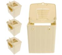 Outanaya 4pcs Bird Hatching House Bird Nesting Box Solid Structure Convenient to Clean Plastic Unique Style Khaki Hanging Nesting Box for Breeding Sparrows Small Parrots Sleeping Place