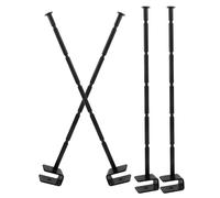 Outanaya 4pcs Black Iron Slatwall Hooks for Retail and Garage Use, Adjustable Hook Positions Organizer Designed for Square Tube Beams, for Hanging Bras and Clothing in Shops and Wardrobes