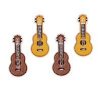 Outanaya 4Pcs Embroidery Ukulele Brooch Decorative Clothing Accessories Bright Colors Unique Design for Party Christmas Lapel Pins gift for for for for for for Ideas