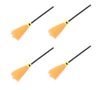 Outanaya 4Pcs Halloween Witch Broomsticks Set - Orange Mesh Mini Brooms for - Halloween Costume Props and Party Decorations with Witch Broomstick for Haunted Theme