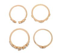 Outanaya 4pcs Minimalist Metal Rings for Women Lightweight Stackable Finger Jewelry with Heart Butterfly Moon Design Comfortable for Daily Wear and Special Occasions Gift
