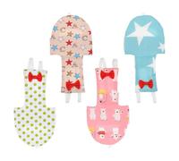 Outanaya 4pcs Pet Bird Clothes and Diapers Set for Small Birds White-green Dot Blue Pattern Bear Designs Medium Size for Parakeets and Budgerigars for Outdoor Use