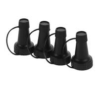 Outanaya 4pcs Plastic Bottle Pourers Spout Caps with Versatile Compatibility and Easy Refill, Black Plastic Liquor Nozzles for Oil, Milk, and Juice Bottles