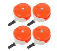 Outanaya 4pcs Replacement Walker Wheels for Trolley and Stroller, Sturdy Plastic Casters with Secure Support and Quick Release Assembly, Orange Wheel Replacement