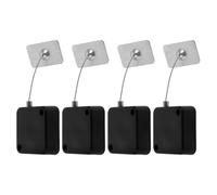 Outanaya 4pcs Retractable Anti-Theft Wire Lock Box 1M Steel Cable with Lock and Square Iron Cap, Telescopic Security Cable for Retail Display and Electronics Safety