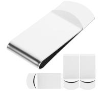 Outanaya 4pcs Stainless Money Clip Small Clip Silver Stainless Steel Simple Operation Sturdy Practical Money Fixing Clamp Outdoor for Office Use