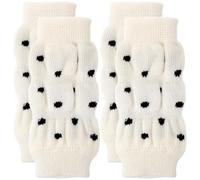 Outanaya 4pcs White Polka Dot Dog Leg Warmers, Pet Socks and Elbow, Large Size Warm Leg Sleeves for Dog Joint and Post-Surgery