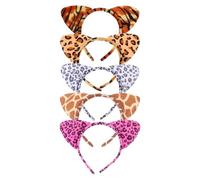 Outanaya 5Pcs Creative Hair Hoops Funny Animal Ear Headband 8.65X5.50X0.79Inch Cloth Stable Frame Not Easy to Be out Shape Festival Party Hair Hoops for Stage Performance