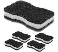 Outanaya 5pcs Dual-Sided Sponge Cleaning Pads for Kitchen and Bathroom Multi-Purpose Dishwashing Scrubber with Slim Waist Design Generates Rich Bubbles for Effective Cleaning