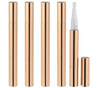 Outanaya 5pcs Empty Nail Polish Bottles Gold Cosmetic Applicators Container Liquid Foundation Bottle Nail Art Accessories for DIY Polish Rotate Pen