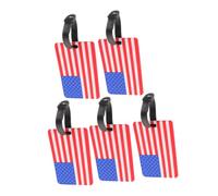 Outanaya 5pcs PVC Luggage Tags for Suitcases and Luggage with Vibrant National Flag Designs, Compact Style for Identification and Boosting Visibility in Coordinated Environments or Work