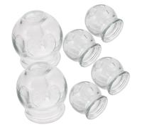 Outanaya 6 Pcs Glass Cupping Therapy Set Thickened Suction Cups for Massage and Blood Flow Improvement Transparent Glass Massage Cans for Home Use and Muscle Immunity Boost